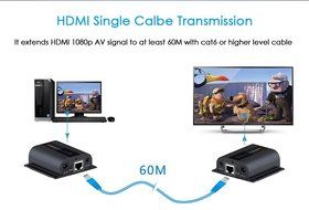 KOOKYE HDMI Extender LKV373A V3.0 RX Receiver Over Single Cat5/5e/6 Ethernet Cable Up To 390 Feet Supports 1080P... N28