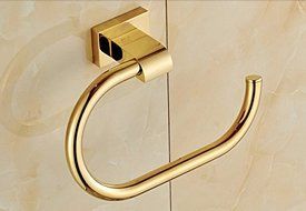 ROZIN Luxury Golden Polished Bathroom Towel Ring Towel Hang Towel Rail Solid Brass Wall Mounted by ROZINSANITARY N2
