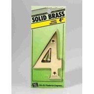 House Number- 4 Inches Solid Brass #4 by Hy-Ko