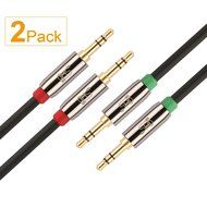 Super HD 3.5mm Aux Stereo Audio Cable Angled Male Type 24K Gold Plated Step Down Design Metal Connectors with... N17