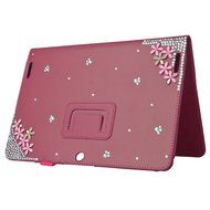 KAKA(TM) 3D Handmade Rhinestone Crystal PU Leather Stand Folding Protective Tablet Case Cover For Acer Iconia... N45