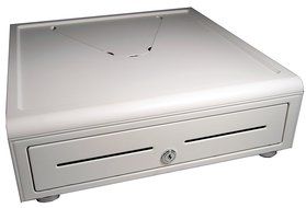 APG VTC320-AW1617 Stratis Cash Drawer with Chrome Accent, White N3