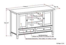 Simpli Home Warm Shaker TV Media Stand for TVs up to 52&quot;, Honey Brown N6