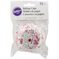 Wilton 415-2798 75 Count Valentine&#039;s Day Doodles Baking Cups, Assorted