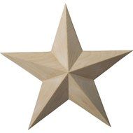 Ekena Millwork ROS06X06GLAL Galveston Star Rosette, 6 1/2-Inch x 6 1/2-Inch x 1-Inch, Alder by Ekena Millwork