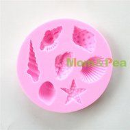 Mom&amp;pea 0633 Shells &amp; Snails Shaped Silicone Mould for Fondant Cake Sugar Paste Cake Decoration 3d Cake Toppers...