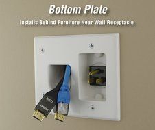 Datacomm 50-3323-WH-KIT Flat Panel TV Cable Organizer Kit with Power Solution - White N2