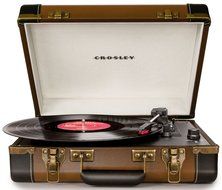 Crosley CR6019A-BR Executive Portable USB Turntable with Software for Ripping &amp; Editing Audio, Brown &amp; Black N5