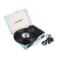 MUSITREND Record Player Classic Portable Suitcase 3 Speed Stereo Turntable with Built-in Speakers, PC Recorder... N5