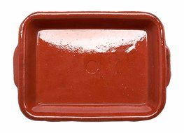 Costa del Sol Handmade Ceramic Glazed Rectangle Baking Dish, Rust