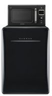 Daewoo Retro Compact Refrigerator 2.8 Cu Ft, Piano Black N4