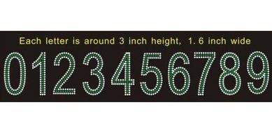 hot fix rhinestone motif,RHINESTONE IRON HEAT TRANSFER CAPITAL ALPHABET LETTERS and Numbers (LETTER STYLE 2) N2