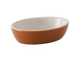 Tuxton B3K-160 Vitrified China Oval Baker, 16 oz, Autumn/Eggshell (Pack of 12)