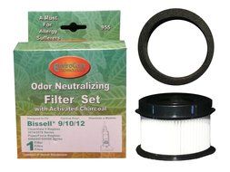 (1 Sets) Bissell Bagless Upright Vacuum Cleaner Style 9/10/12 Hepa Pleated Micro Inner Filter and Outer Foam Filter...