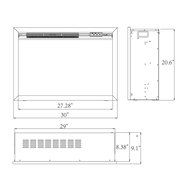 Golden Vantage 28" Freestanding Tempered Glass 5200 BTU 1500W Adjustable Electric Insert Stove Fireplace w/ Remote... N5