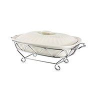 Godinger Siena 2 qt. Covered Ceramic Baker with Rack