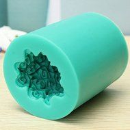 Silicone Rose Flower Candle Mold Soap Mould Cylinder Wedding DIY Baking Molds shopping