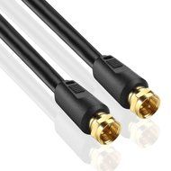 TNP Coaxial Cable (1.5 Feet) F Connectors F-Type Pin Plug Socket Male Twist-On Adapter Jack with Quad Shielded... N2