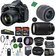Nikon D610 - International Version (No Warranty), 18-55mm f/3.5-5.6 DX VR, Nikon 70-300mm f/4-5.6G, 2pcs 16GB...