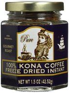 100% Kona Coffee Freeze Dried Instant 1.5 Oz. Glass Jar