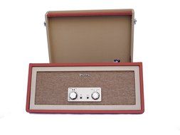 TechPlay CTA99 Blue 3speed portable turntable with matching stand. AUX in and Headphone jack and built-in speakers. N4