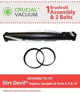 1 Dirt Devil Bagless Uprights Brushroll &amp; 2 Style 4, 5, 10 Belts, Fits Ultra Swivel Glide Uprights, Jaguar Uprights...