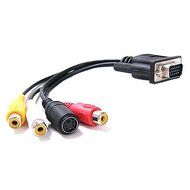 HDE VGA Adapter to TV S-Video RCA Out Cable for Computer PC Video to Television N5
