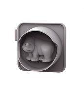 Siliconezone 4.3" Non-Stick Silicone Rhinoceros Mini Cake Mold, Grey