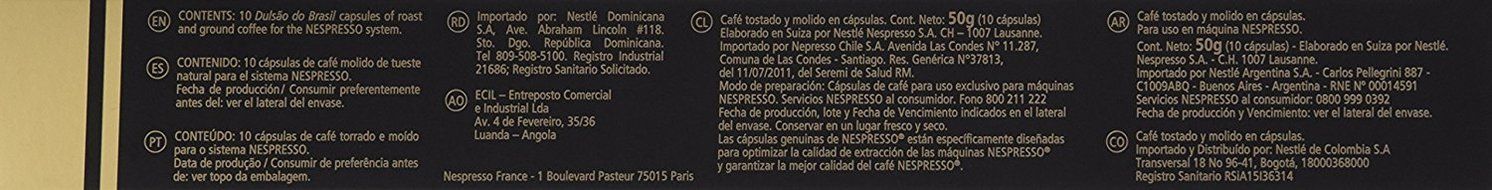 Nespresso OriginalLine: Dulsao Do Brasil, 50 Count