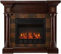 Cameron Faux Slate Fireplace, ELECTRIC, ESPRESSO N4