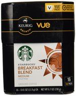 Starbucks Breakfast Blend Medium Roast Coffee Keurig Vue Portion Packs, 32 Count