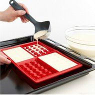 Square Waffle Mold Oven For Food-grade Silicone Mold DIY Muffin/Checkered Nestle Mold . (round) N2