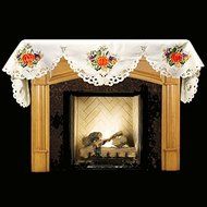 19&quot; X 90&quot; Wide Fireplace Mantel Scarf with Fall Pumpkins, Grapes N3