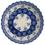 Classic Boleslawiec, Polish Pottery Hand Painted Ceramic Round Pie Dish 100-U-003 N2