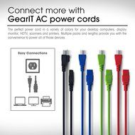 GearIt 18 AWG Universal Power Cord NEMA 5-15P to IEC320 C13 [UL Listed], Red (1 Foot/0.3 Meters) N14