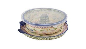 Temp-tations Old World Fluted Tube Pan With Serving Tray- Confetti