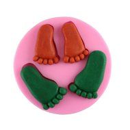 YIJIA Baby Foot Shape 3D Silicone Mold Non-Stick Cake Decorating