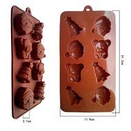 Silicone Cake Mould Santa Claus Christmas Trees Bear Shape Chocolate Molds Cooking Mould