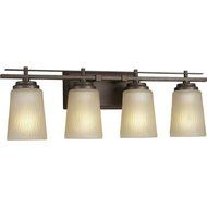 Progress Lighting P3095-88 4-Light Bath Bracket with Etched Light Topaz Glass, Heirloom by Progress Lighting