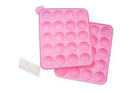 Quality Baking Set Kit With Pair of 20 Holes Pink Non Sticking Reusable Silicone Cake Pops Craft Molds / Forms... N2