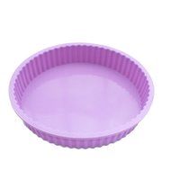 X-Haibei Flexible Round Jello Cake Shallow Pan Pizza Baking Tray Silicone Mold 8"