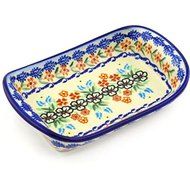 Ceramika Bona H2074G Polish Pottery Ceramic Platter with Handles Hand Painted, 7-Inch