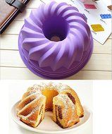 Lariy Swirl Bundt Ring Cake Bread Pastry Silicone Pan Bakeware Tray Mould Tool (Color: Random)