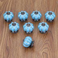 Get Orange 8 pcs Pumpkin Ceramic Door Knobs Drawer Pull Handle Cabinet Cupboard Wardrobe Pull Knobs Handle (green) N7