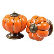 Get Orange 8 pcs Pumpkin Ceramic Door Knobs Drawer Pull Handle Cabinet Cupboard Wardrobe Pull Knobs Handle (green) N9