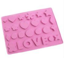 DGI MART Cute Lovely Symbols Patterns Leve Word Shape Ice Sugar Chocolate Cake Decorative Silicone Mini Cube Craft...