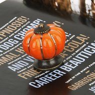Get Orange 8 pcs Pumpkin Ceramic Door Knobs Drawer Pull Handle Cabinet Cupboard Wardrobe Pull Knobs Handle (green) N10
