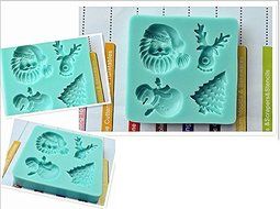 New Christmas Series 3d Liquid Silicone Fondant Cake Chocolate Decorating Mold Kitchen Cooking Bakeware Modelling...