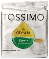 Tassimo Gevalia Espresso Decaf Coffee Bag, 4.45oz, 16 count