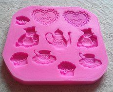 Design 219 Bears' Tea Party 3D Silicone Fondant Mold, Cake Decoration Tool, Food Grade Material